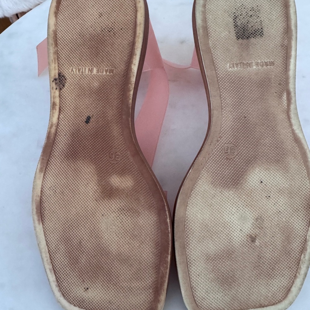 L'INTERVALLE Pink Strappy Square-Toe Flat Sandals - Picture 3 of 4